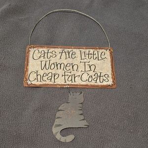 Decorative Cat Sign with Quote